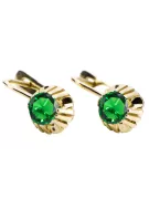 Изумруд 14-кв Желтое золото Серьги Винтаж стиль vec027y